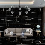 BLACK GALAXY HIGH GLOSS PORCELAIN WALL & FLOOR TILES 60X120 CM