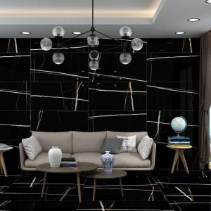 BLACK GALAXY HIGH GLOSS PORCELAIN WALL & FLOOR TILES 60X120 CM